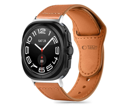 Pasek i akcesoria do zegarków TECH-PROTECT Leatherfit do Galaxy Watch Ultra (47 mm) Brown 5906302313365